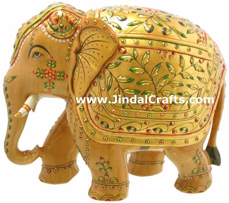 24 Carat Real Gold Painted Embossed Decorative Elephant