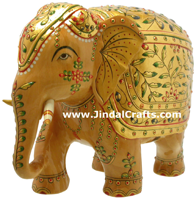 24 Carat Real Gold Painted Embossed Decorative Elephant