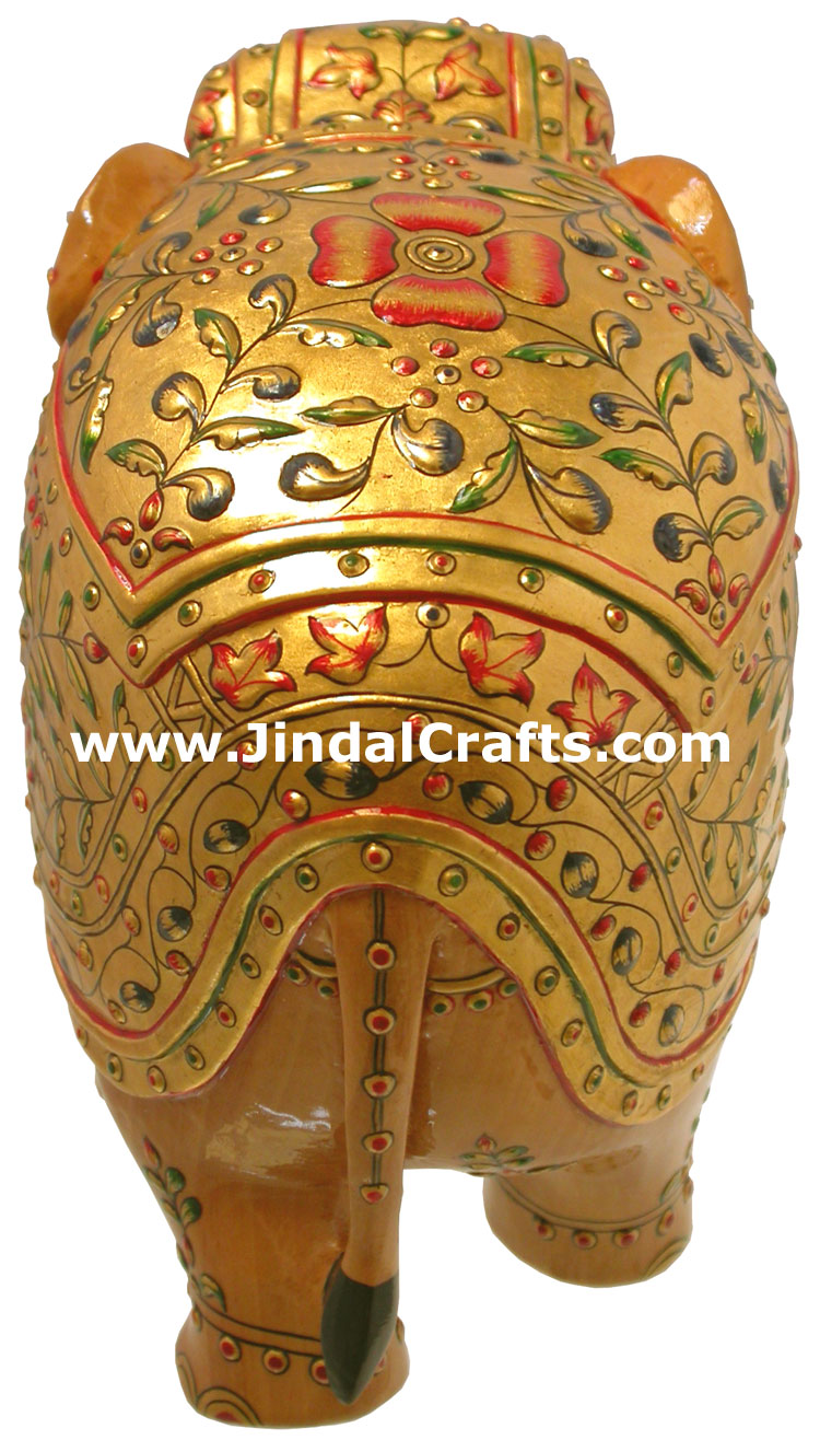 24 Carat Real Gold Painted Embossed Decorative Elephant