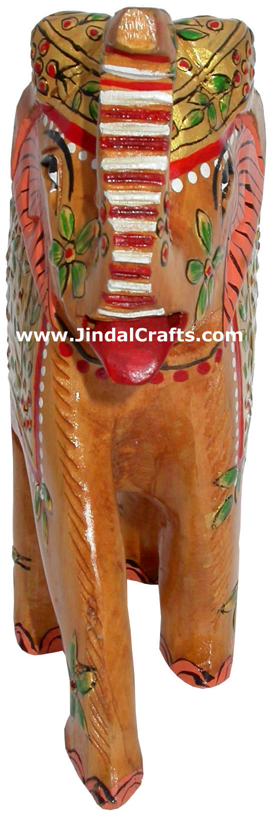 Hand Carved Hand Painted Embossed Royal Elephant India Wood Handicrafts Art Gift