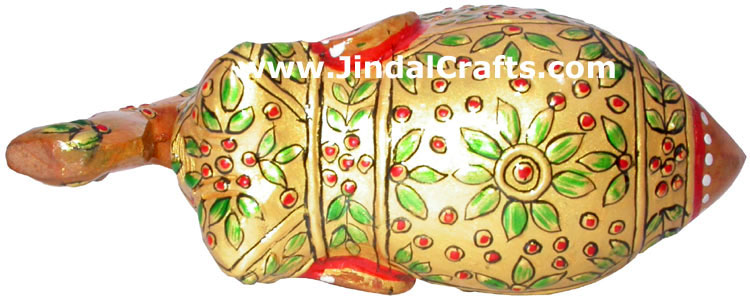 Hand Carved Hand Painted Embossed Royal Elephant India Wood Handicrafts Art Gift