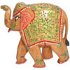 Hand Carved Hand Painted Embossed Royal Elephant India Wood Handicrafts Art Gift