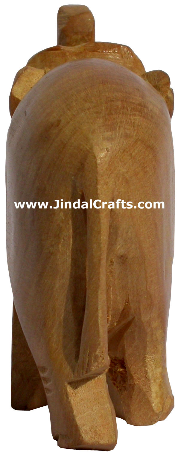 Hand Carved Wooden Elephant India Artifacts Arts