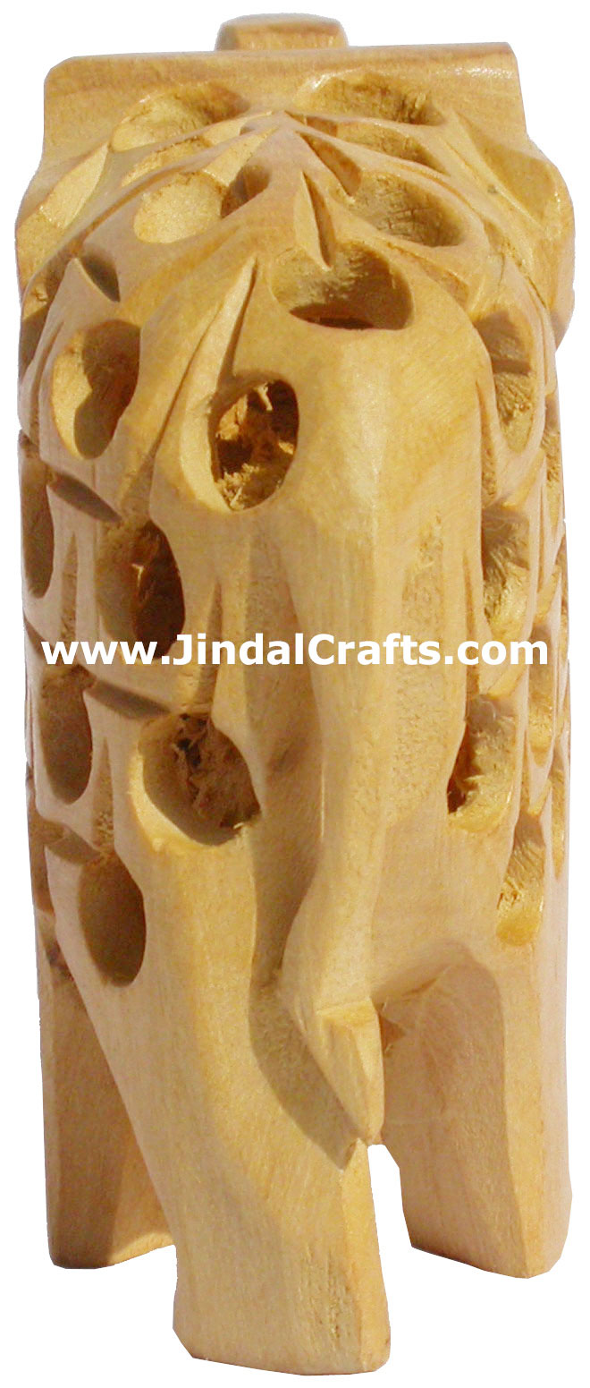 Hand Carved Wooden Elephant India Artifacts Arts