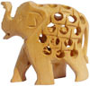 Hand Carved Wooden Elephant India Artifacts Arts