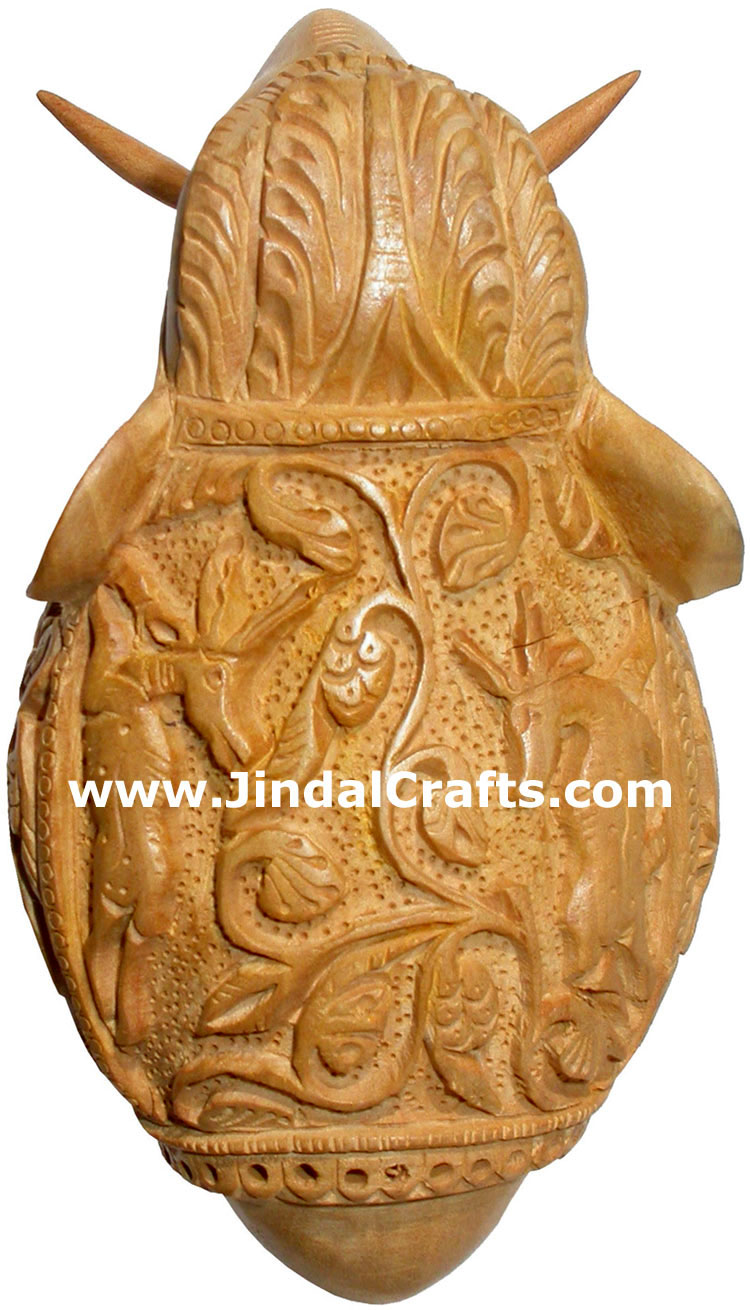 Wooden Carved Elephant Indian Carving Art