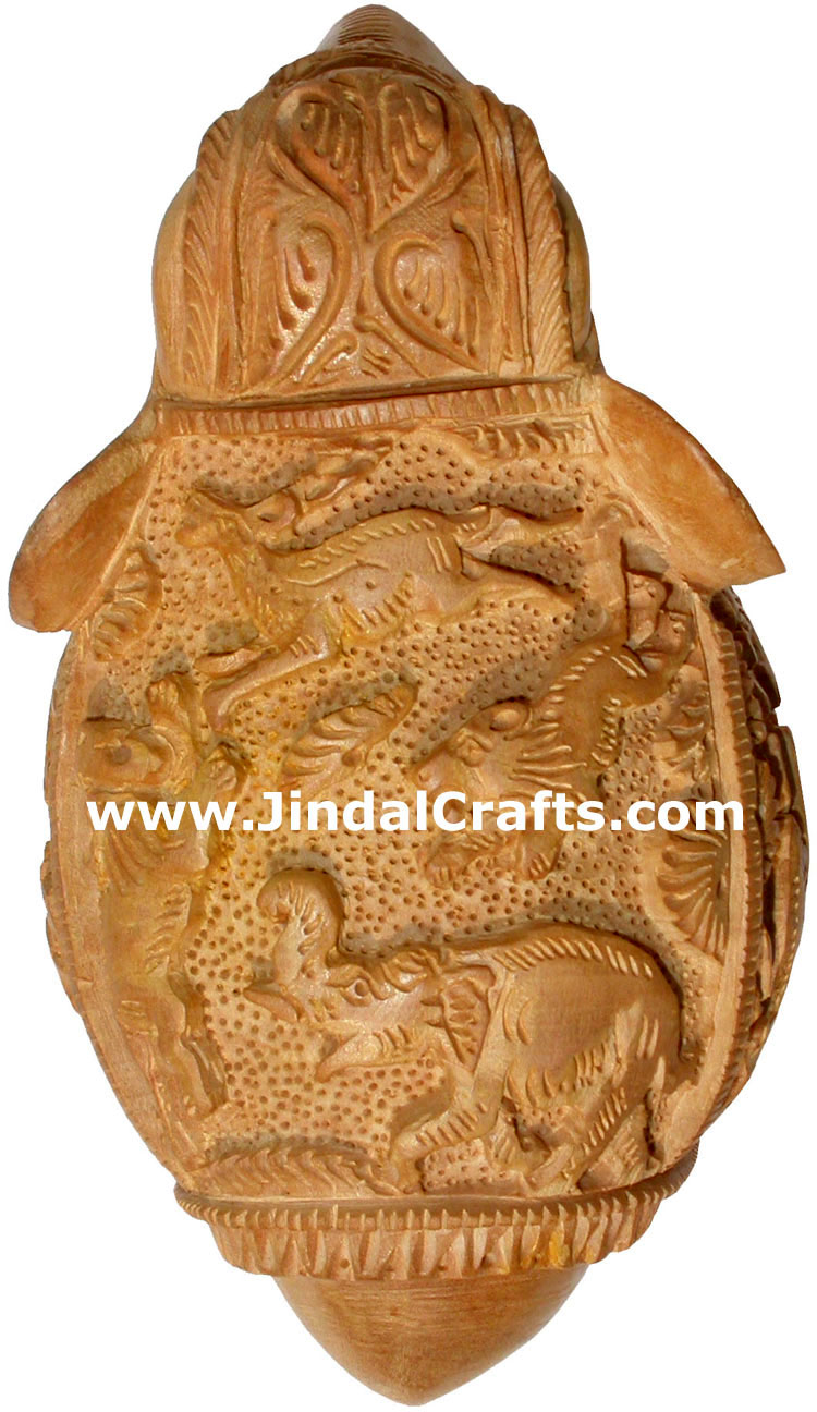 Wooden Carved Elephant Indian Carving Art