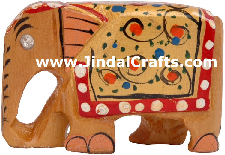 Handmade Painted Wooden Elephant Indian Art