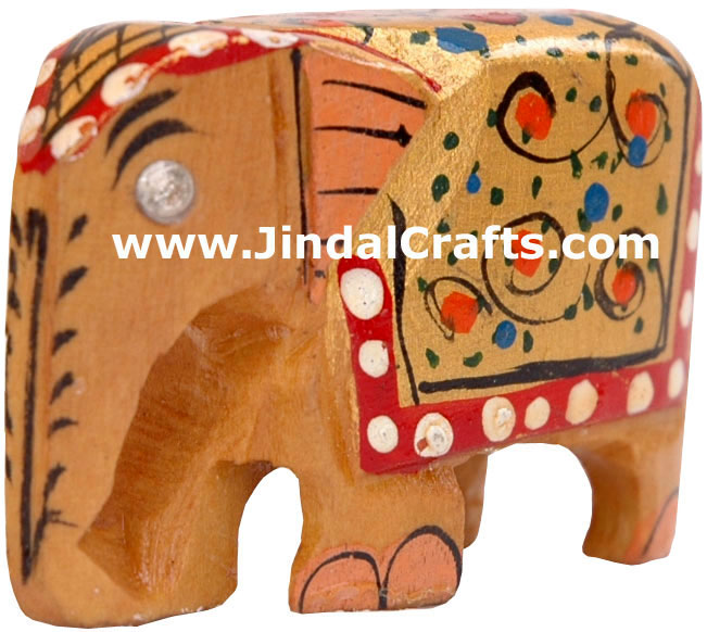 Handmade Painted Wooden Elephant Indian Art