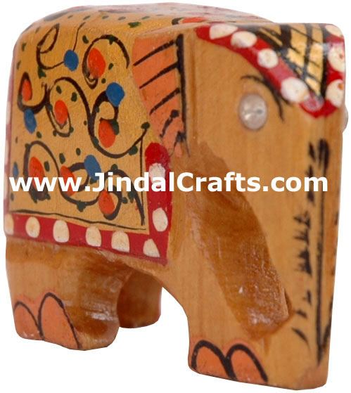 Handmade Painted Wooden Elephant Indian Art