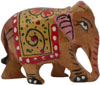 Elephant - Hand Carved Painted Wooden Animals Figures