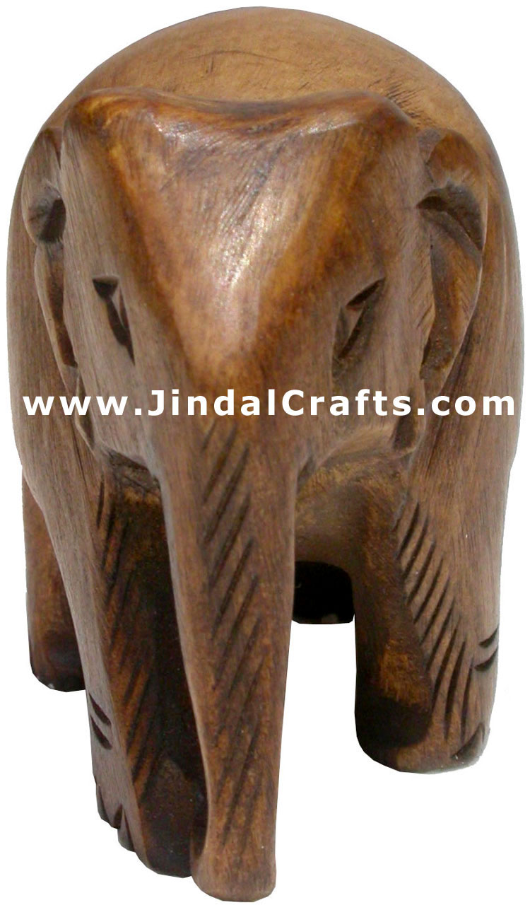 Hand Carved Wood Elephant Sculpture India Carving Art