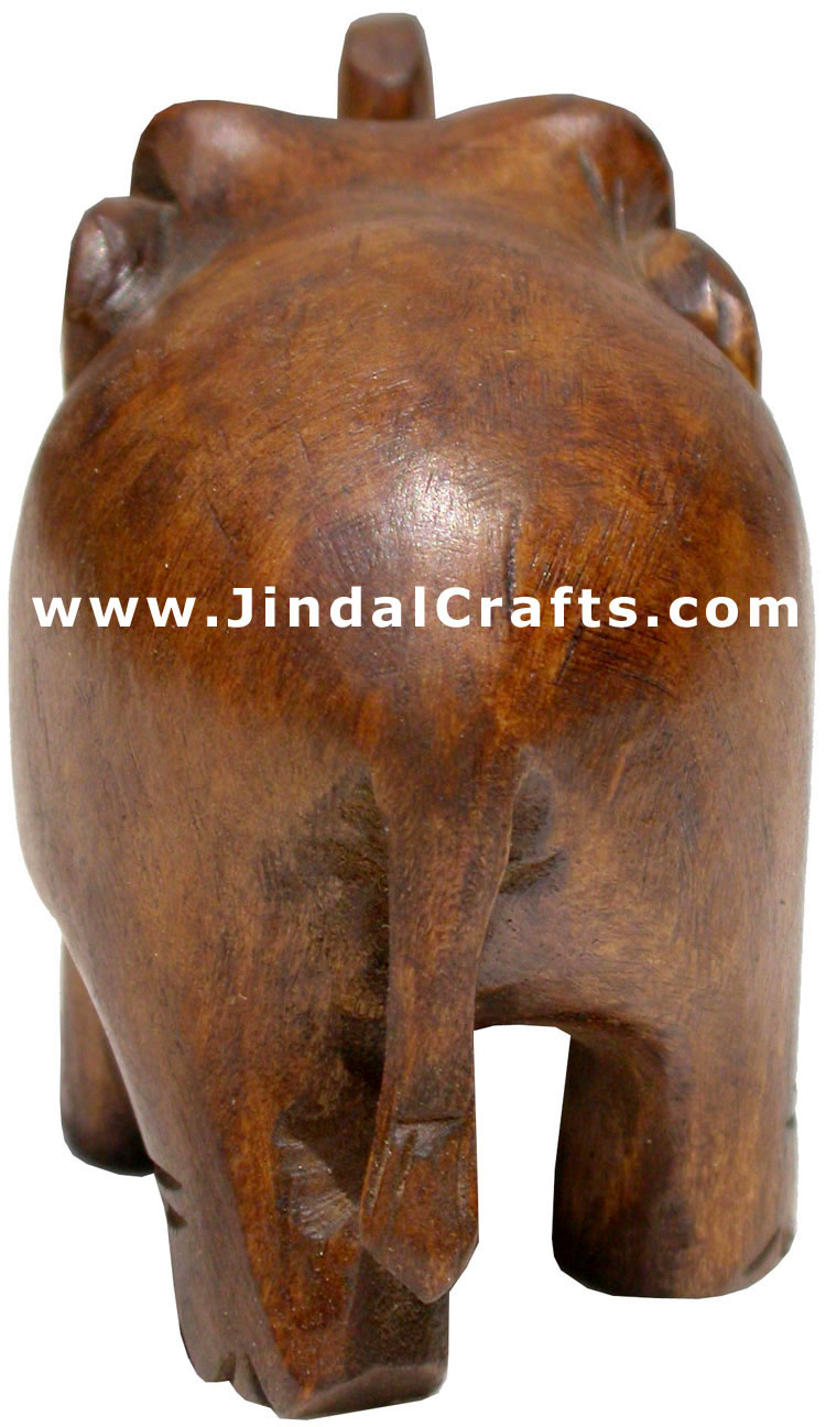 Hand Carved Wood Elephant Sculpture India Carving Art