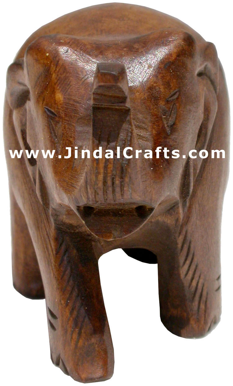 Hand Carved Wood Elephant Sculpture India Carving Art