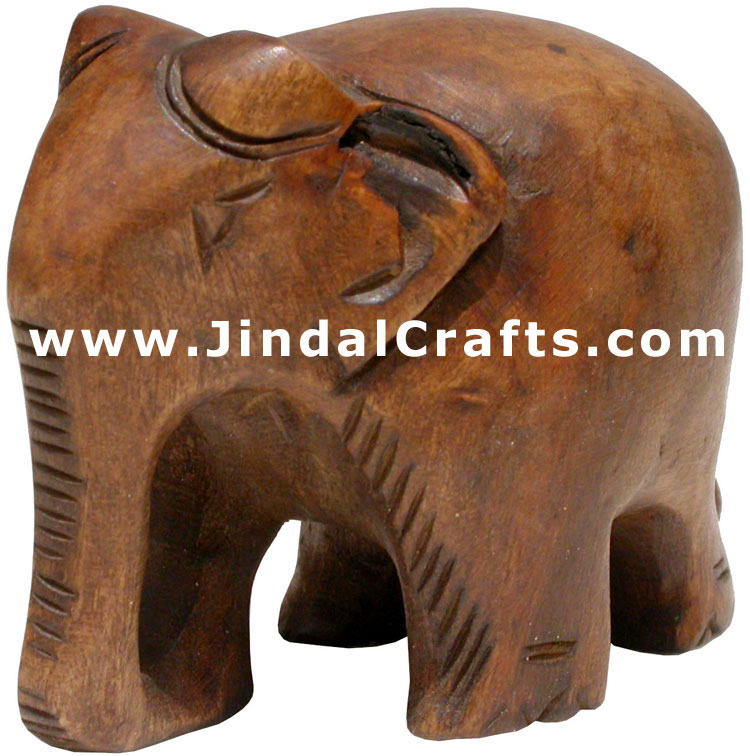 Hand Carved Wood Elephant Sculpture India Carving Art