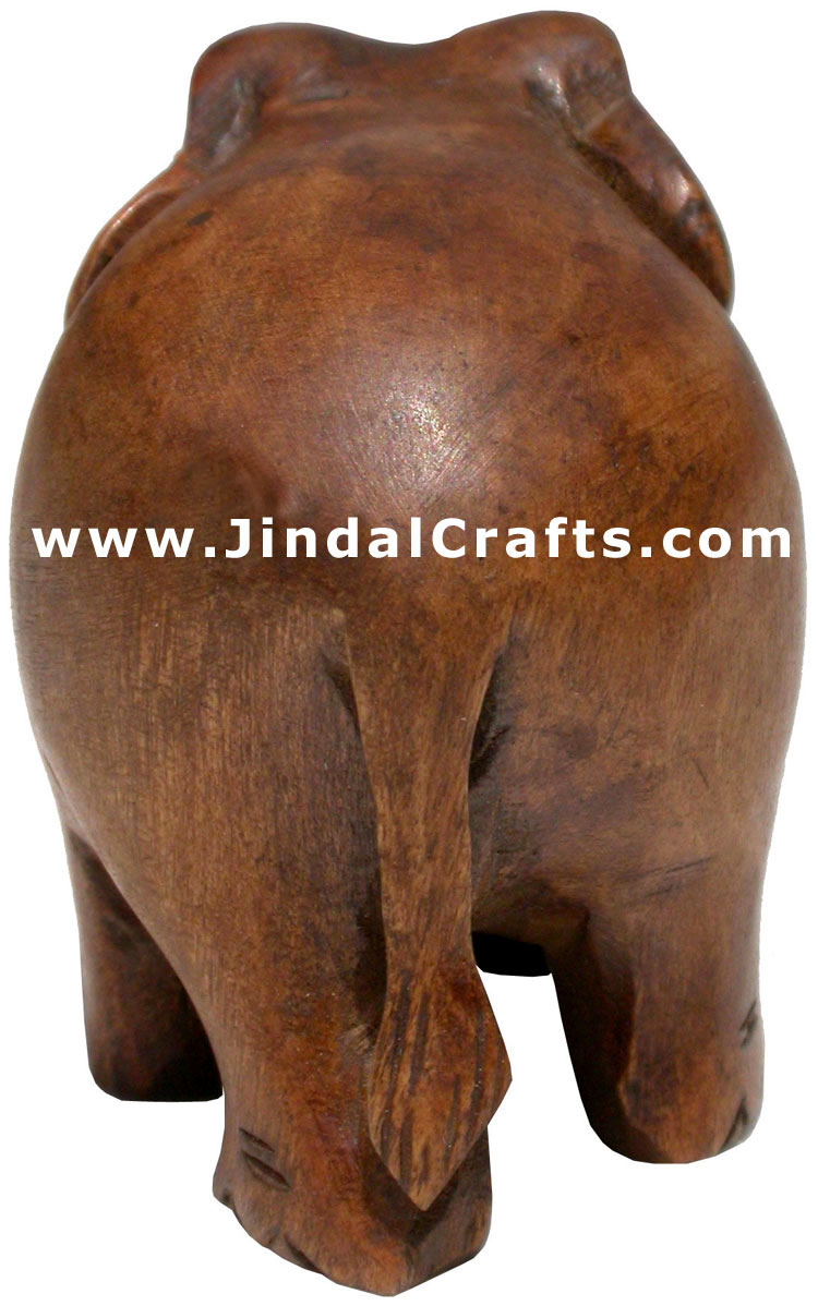 Hand Carved Wood Elephant Sculpture India Carving Art