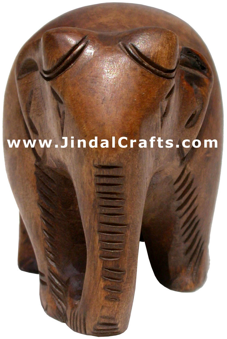 Hand Carved Wood Elephant Sculpture India Carving Art