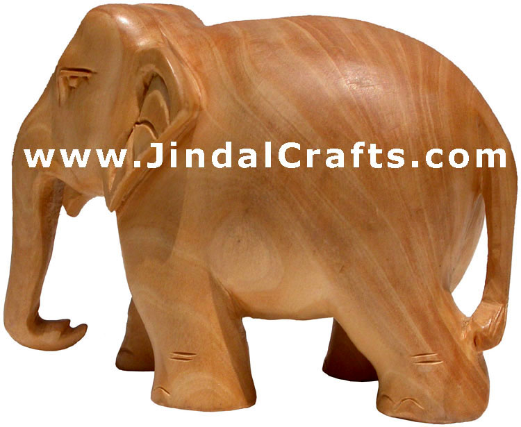 Hand Carved Wood Elephant Sculpture India Carving Art