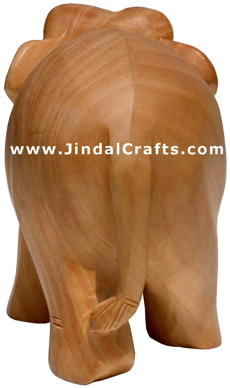 Hand Carved Wood Elephant Sculpture India Carving Art