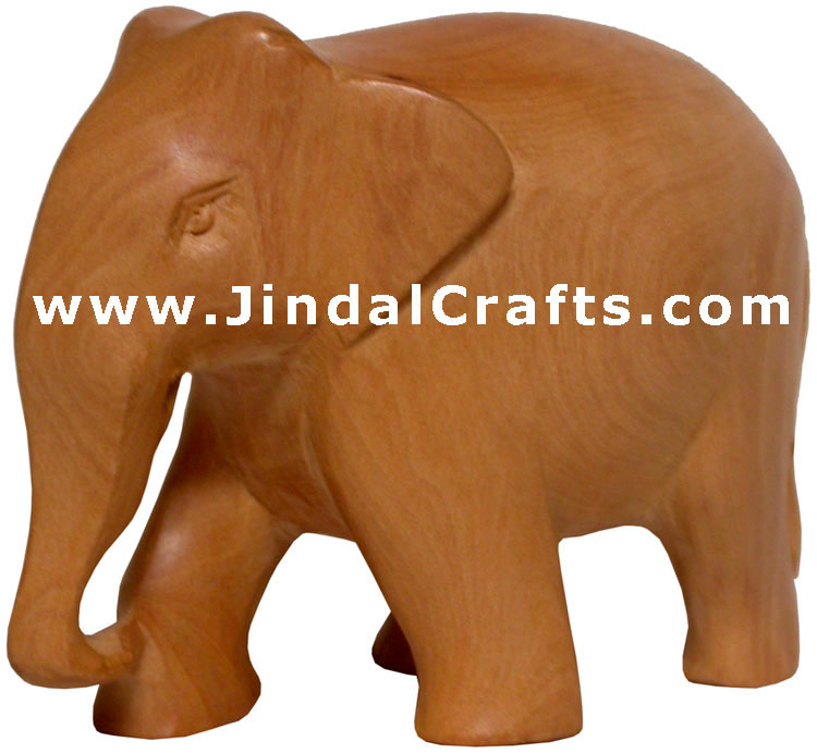 Hand Carved Wood Elephant Sculpture India Carving Art