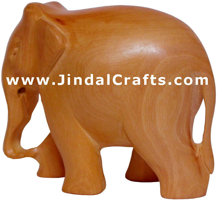 Hand Carved Wood Elephant Sculpture India Carving Art