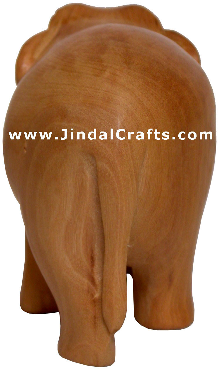 Hand Carved Wood Elephant Sculpture India Carving Art