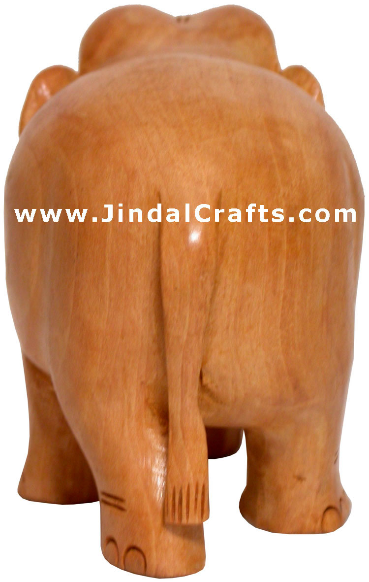 Hand Carved Wood Elephant Sculpture India Carving Art
