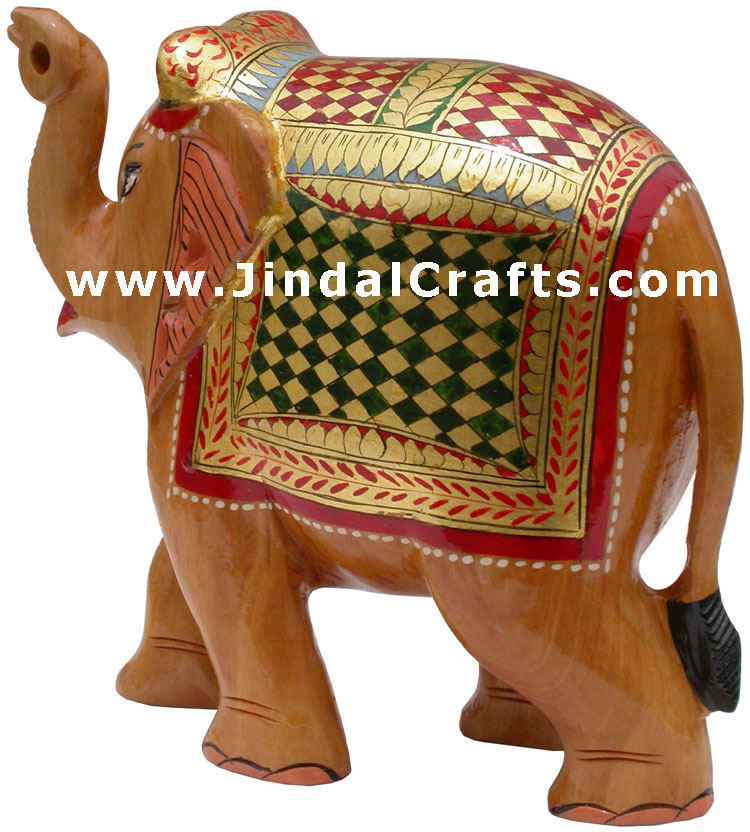 Real Gold Hand Painted Elephant - Indian Fine Artifacts