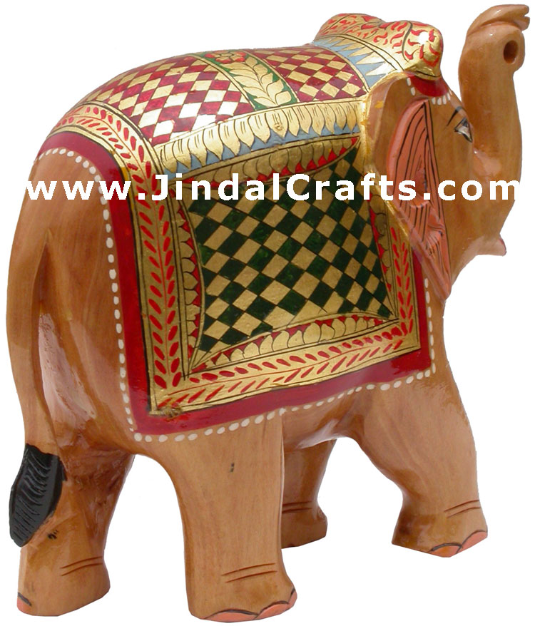 Real Gold Hand Painted Elephant - Indian Fine Artifacts
