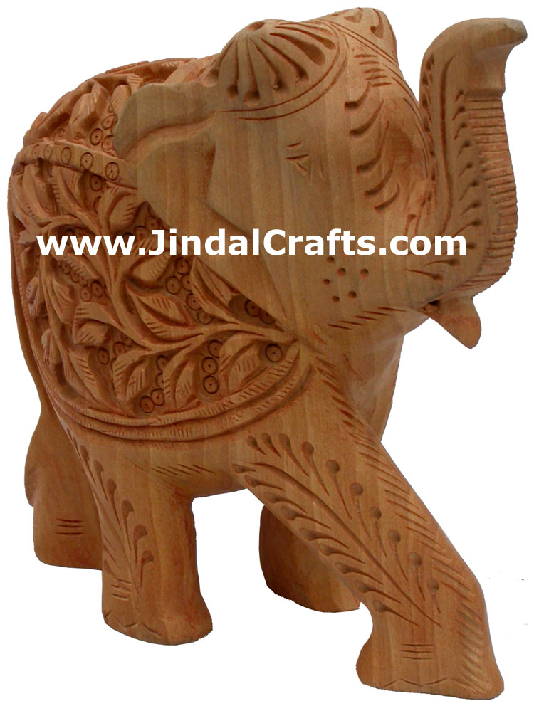 Hand Carved Wooden Elephant India Carving Handicrafts