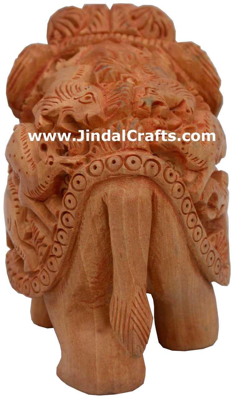 Hand Carved Wooden Elephant India Carving Handicrafts