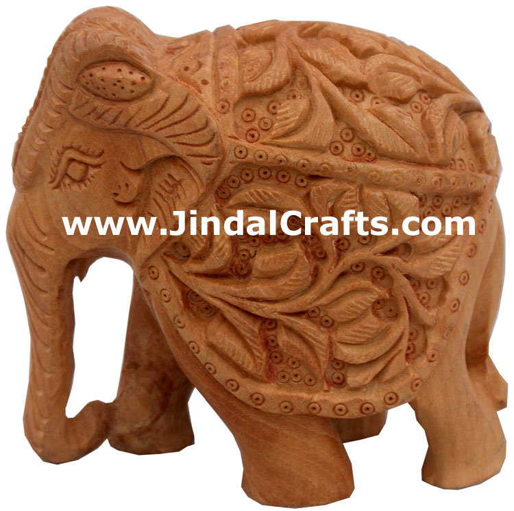 Hand Carved Wooden Elephant India Carving Handicrafts
