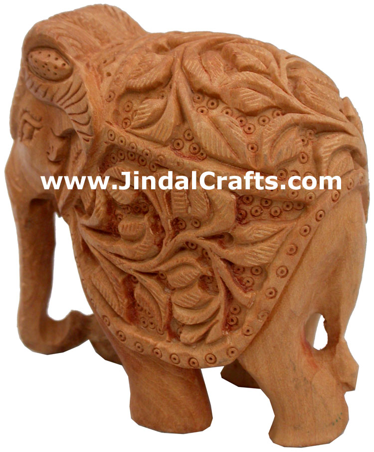 Hand Carved Wooden Elephant India Carving Handicrafts