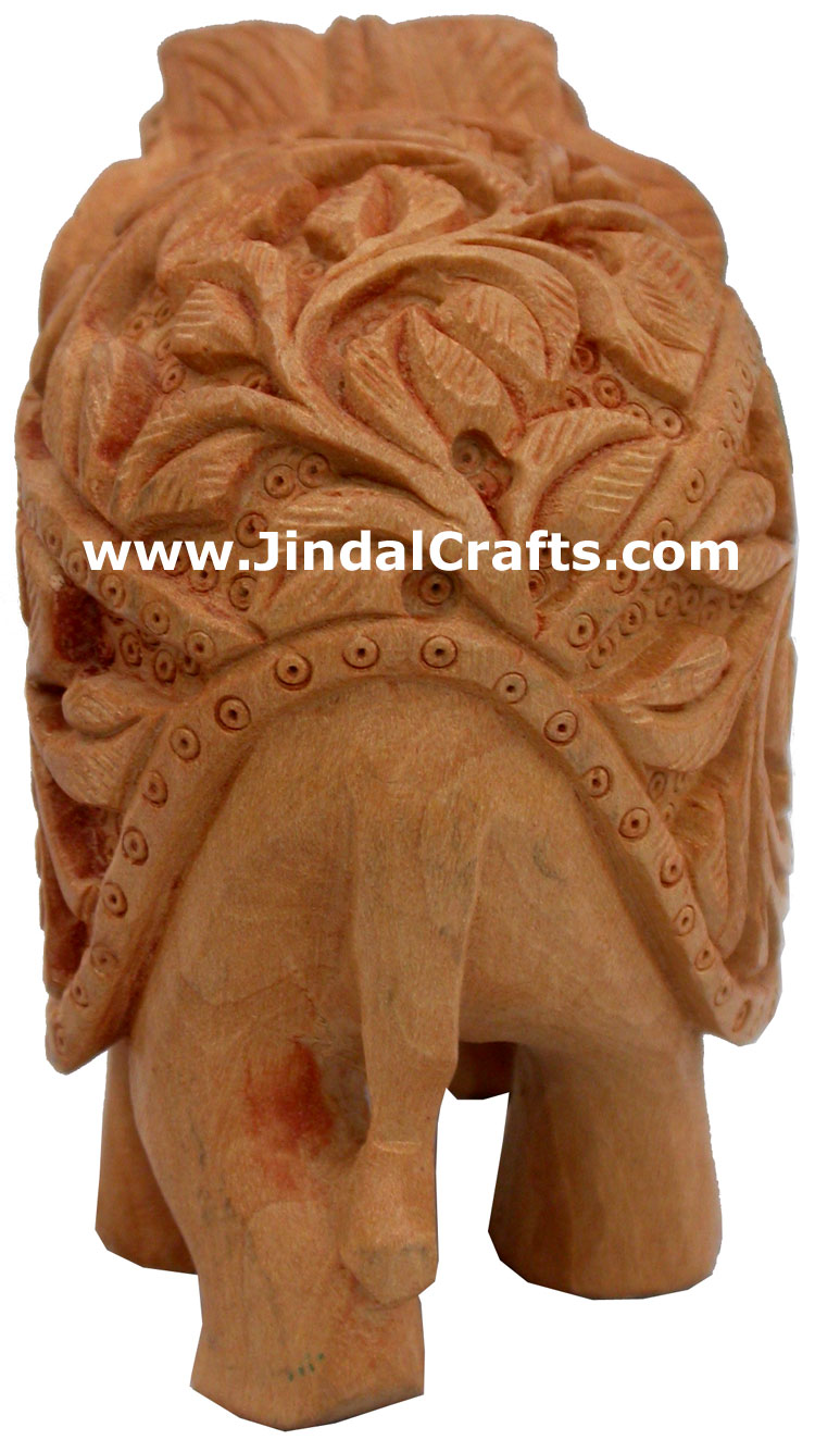 Hand Carved Wooden Elephant India Carving Handicrafts