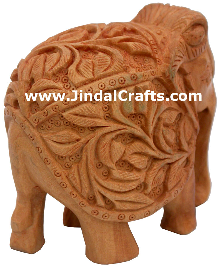 Hand Carved Wooden Elephant India Carving Handicrafts