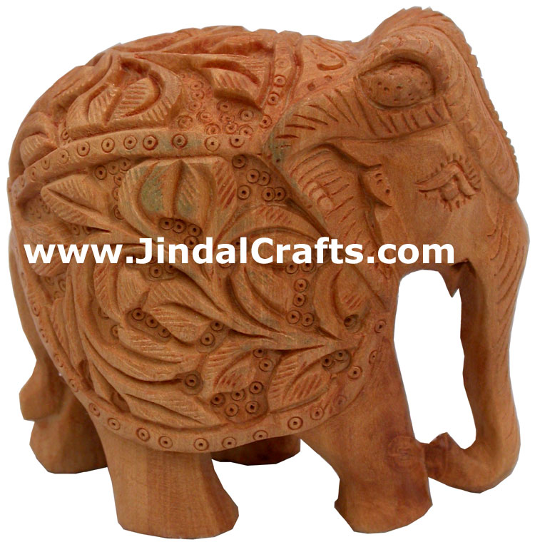 Hand Carved Wooden Elephant India Carving Handicrafts