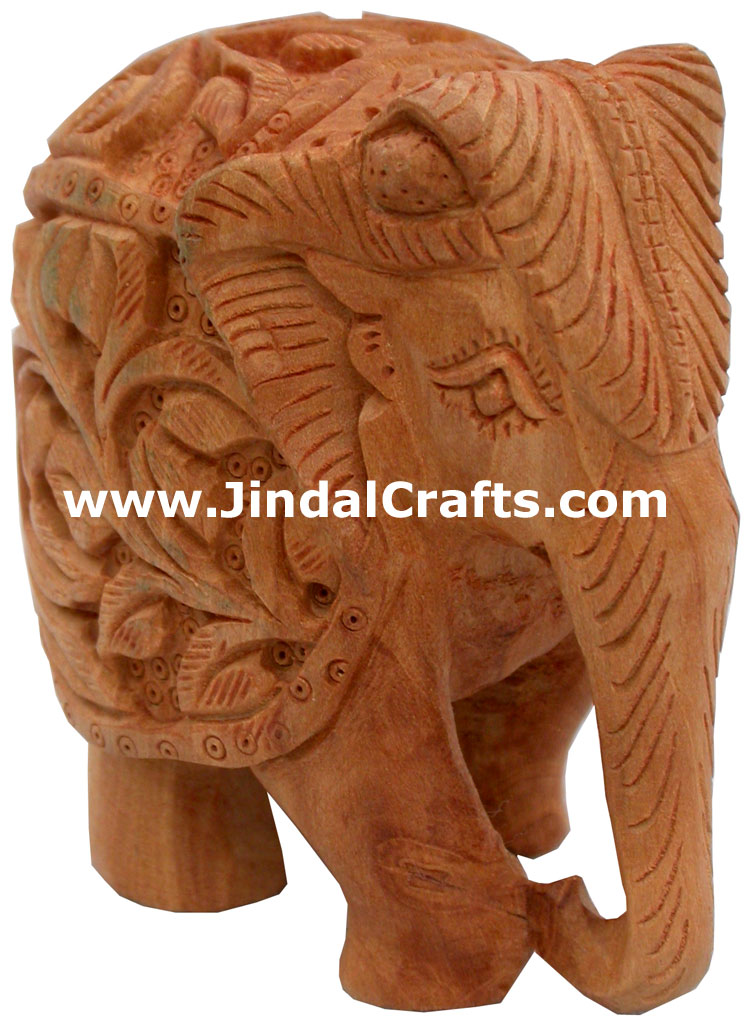 Hand Carved Wooden Elephant India Carving Handicrafts