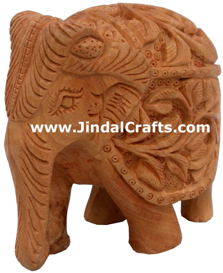 Hand Carved Wooden Elephant India Carving Handicrafts