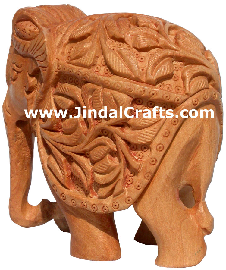 Hand Carved Wooden Elephant India Carving Handicrafts