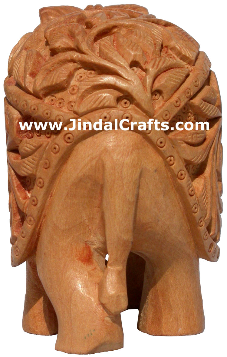 Hand Carved Wooden Elephant India Carving Handicrafts