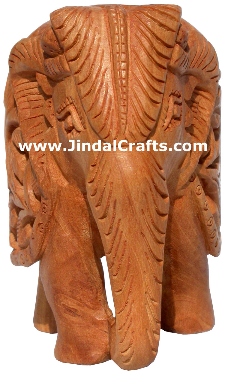 Hand Carved Wooden Elephant India Carving Handicrafts