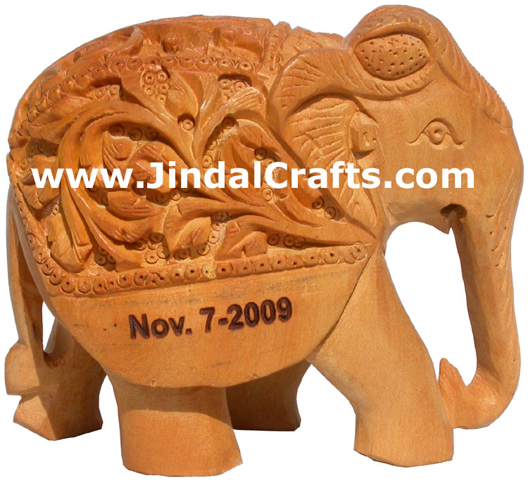 Hand Carved Wooden Elephant India Carving Handicrafts