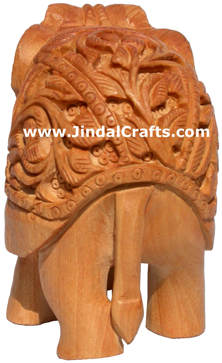 Hand Carved Wooden Elephant India Carving Handicrafts