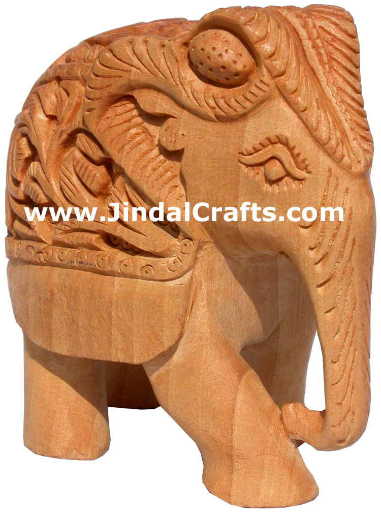 Hand Carved Wooden Elephant India Carving Handicrafts