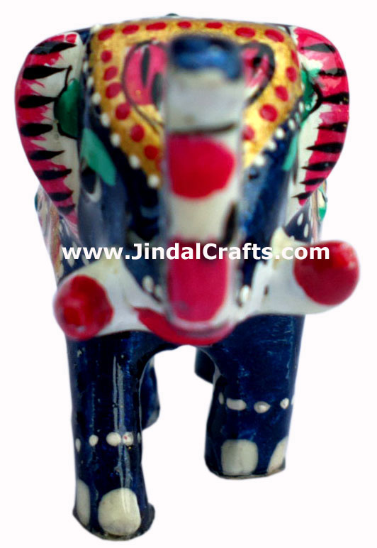 Colourful Elephant Hand Painted Royal Decor Indian Art Craft Handicraft Figurine