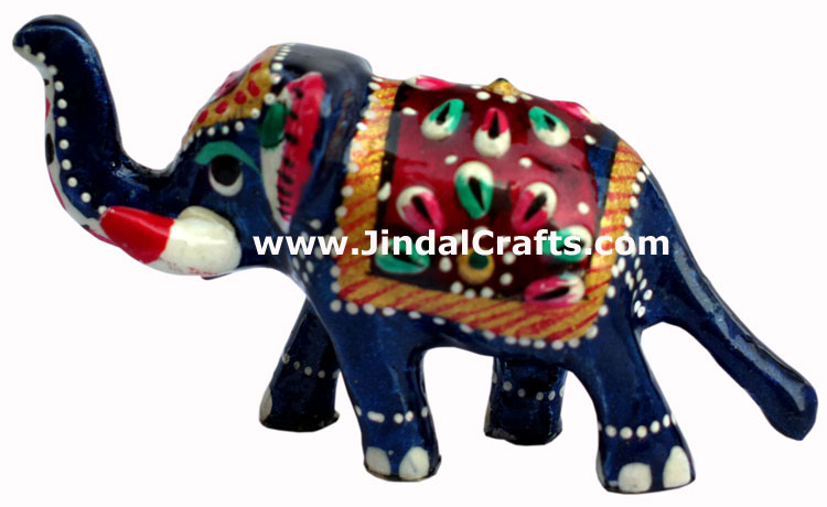 Colourful Elephant Hand Painted Royal Decor Indian Art Craft Handicraft Figurine