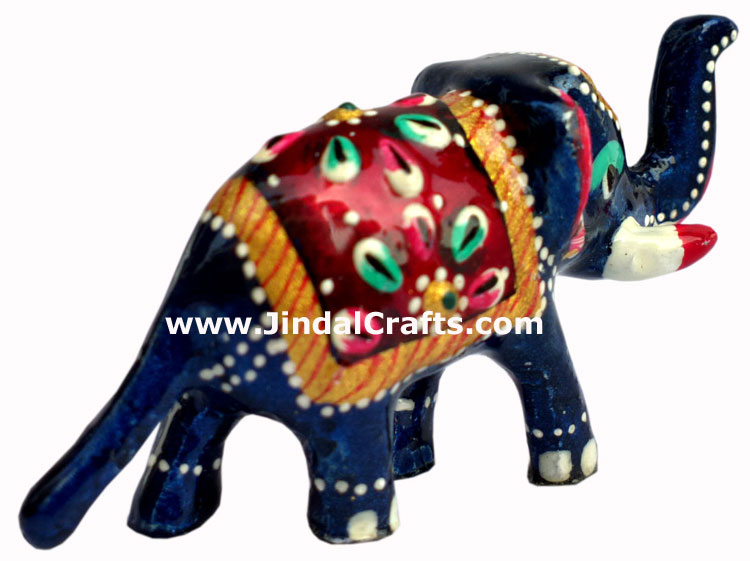 Colourful Elephant Hand Painted Royal Decor Indian Art Craft Handicraft Figurine