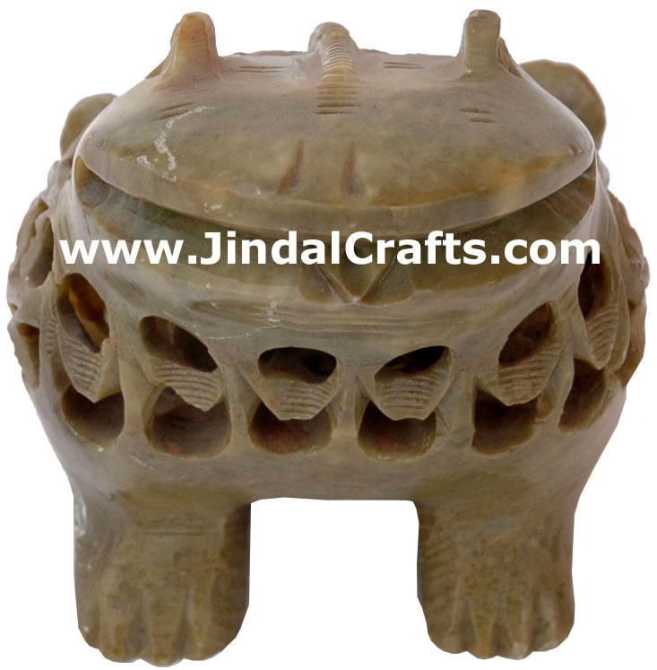 Frog - Hand Carved Soft Stone Animals Figures India Art