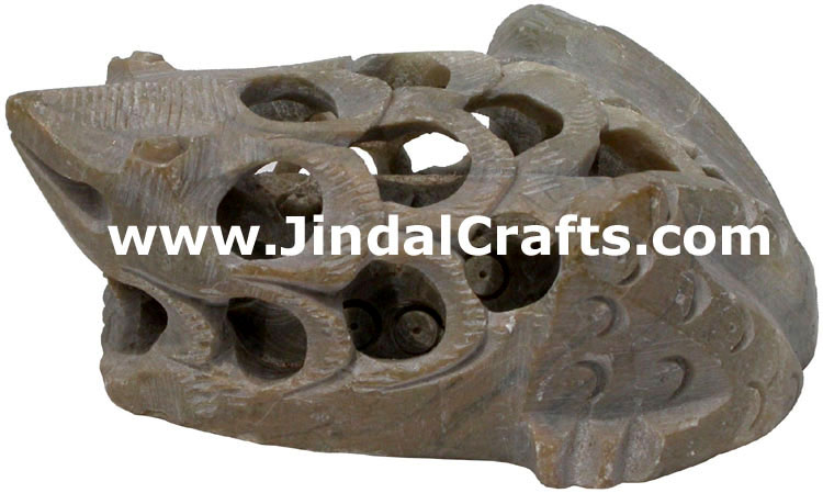 Frog - Hand Carved Soft Stone Animals Figures India Art