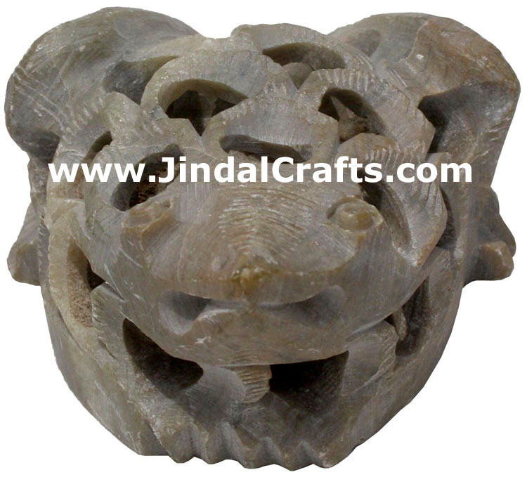 Frog - Hand Carved Soft Stone Animals Figures India Art